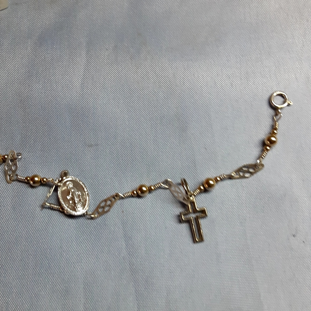 Religious themed sterling charm bracelet
